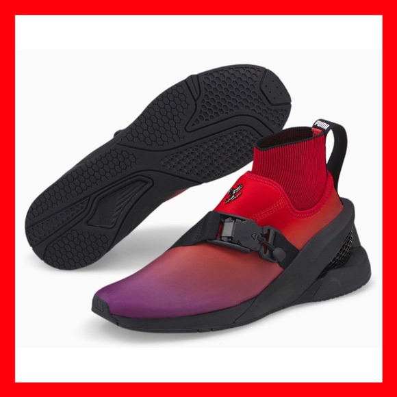 PUMA x Ferrari ION F Pool Shoes Red Black Sunset 307182-01 Mens Size 12 - Picture 1 of 15